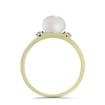 BUY GOLD PLATED FINISH NATURAL WHITE FRESHWATER PEARL GEMSTONE RING